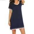 thumbnail image 3 of Liquidation & Promo, Robe Décontractée pour Femmes, Col Rond, Manches Courtes, Couleur Unie, Tenue Quotidienne, Ajustement Confortable, Polyvalent, Style Décontracté Confort/coton Tricoté, Gris Foncé,Sopatenor, 3 of 7