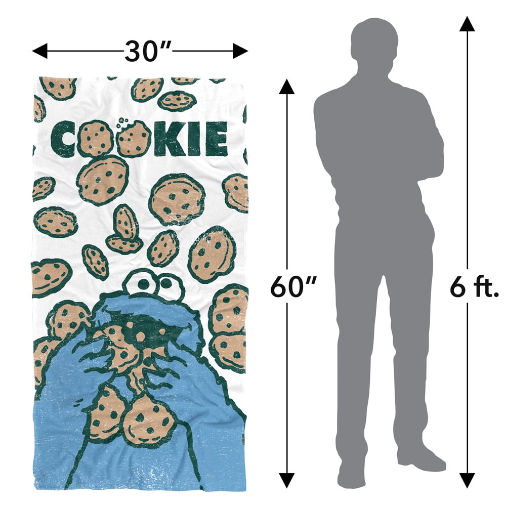 Sesame Street Beach Towel, 30"x60", Cookie Crumble Beach Towel