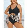thumbnail image 2 of Summer Mae Women Plus Size One Piece Swimsuits with Skirt V Neck Floral Printed Swimdress Cutout Bathing Suits, 2 of 6