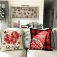 thumbnail image 4 of Valentines Day Gnome Love Truck Decorative Throw Pillow Cover Set of 4, Red Black Buffalo Plaid Check Arrow Porch Patio Outdoor Pillowcase, Quote Be Mine Gifts Cushion Case Home Decor, 4 of 6