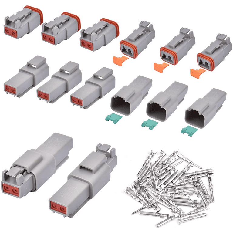 Electrical Wire Connector Plug - VIGRUE 8 Sets 2 Pin 16-20AWG Waterproof  Sealed Auto Gray Male and Female Terminal Connectors for Motorcycle,Truck,  Car, Boats,Scooter 