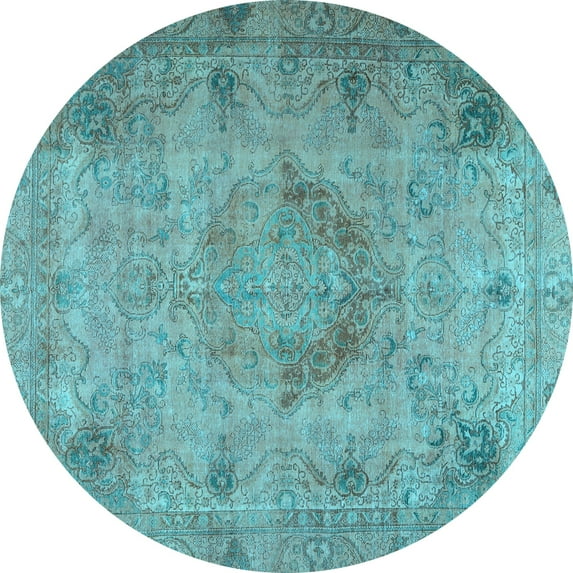 Ahgly Company Indoor Round Persian Light Blue Traditional Area Rugs, 6' Round