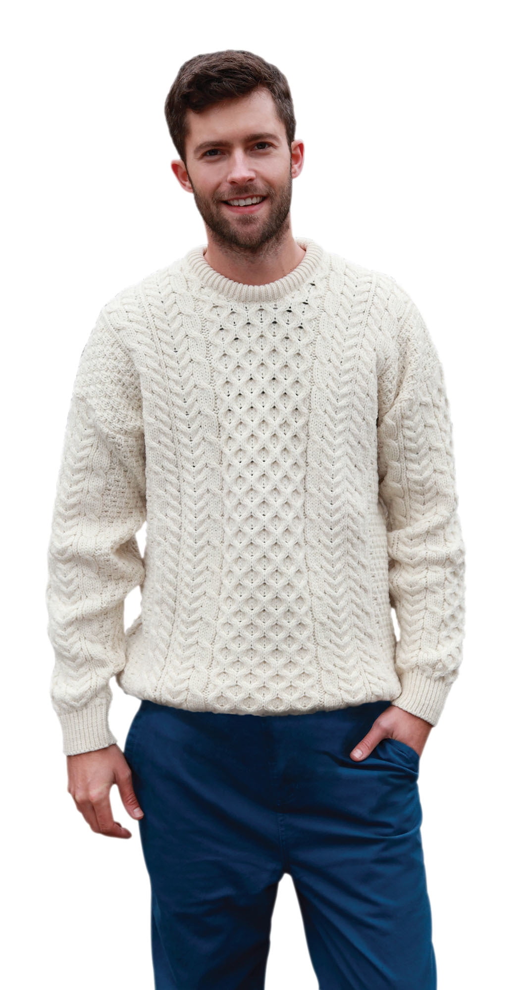 Aran Woollen Mills Lambswool//Nylon Herringbone Coatigan