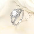 thumbnail image 3 of Round Cut Love Heart AAA CZ Band Women 925 Silver Wedding Ring Stylish Size 6-10, 3 of 5