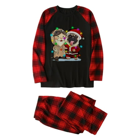 

Womens Clothes Christmas Men Dad Printed Blouse Tops+Pants Family Matching Pajamas Set