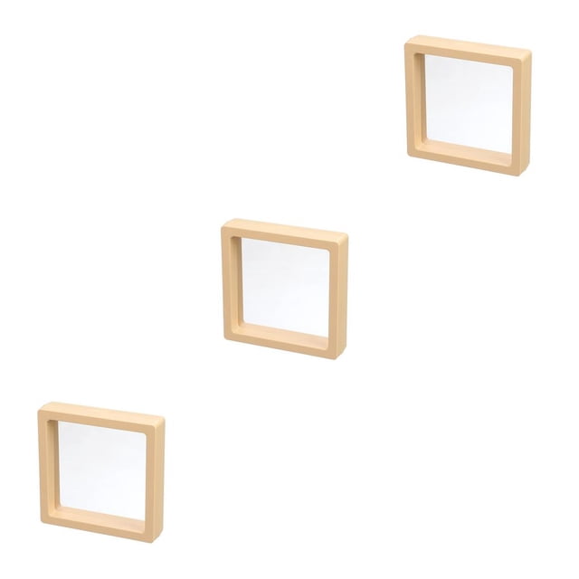 QualitChoice Transparent PE Film Boîte à Bijoux Stockage Coloré Main Multifonctions Bijoux Anti-Poussière Exposition Vitrine L Jaune 3Set