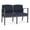 MidnightSky-Blu, variant on Amherst Steel Reception Waiting 2-Seat Chair / Charcoal Steel / Navy Blue