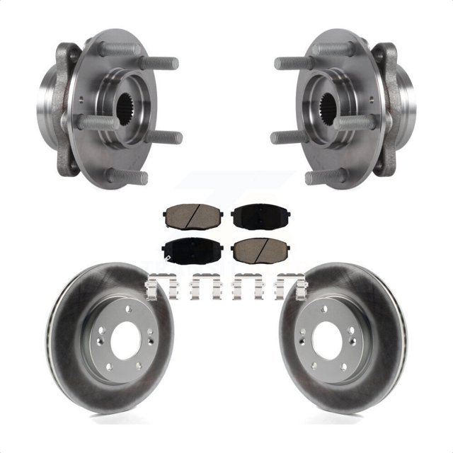 Transit Auto Front Hub Bearing Assembly Coated Disc Brake Rotors and Ceramic Pads Kit for Car Kia Forte Hyundai Elantra GT Forte5 KBB-121028