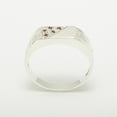 thumbnail image 4 of LBG British Made 14k White Gold Natural Ruby Mens Band Ring - 25 size options - Size 10.25, 4 of 6
