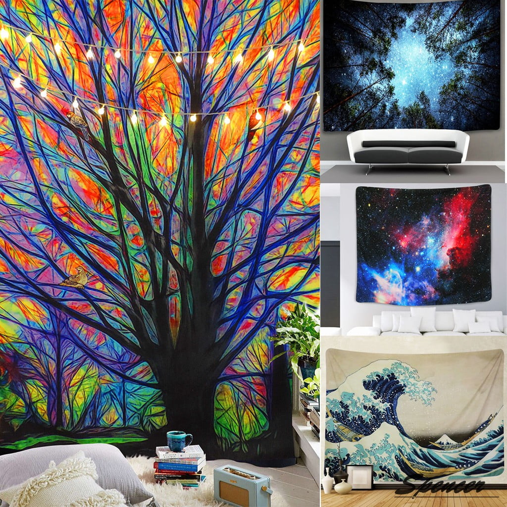 Psychedelic Galaxy Print Tapestry Wall Hanging Art Wall Tapestry Home Decor USA 