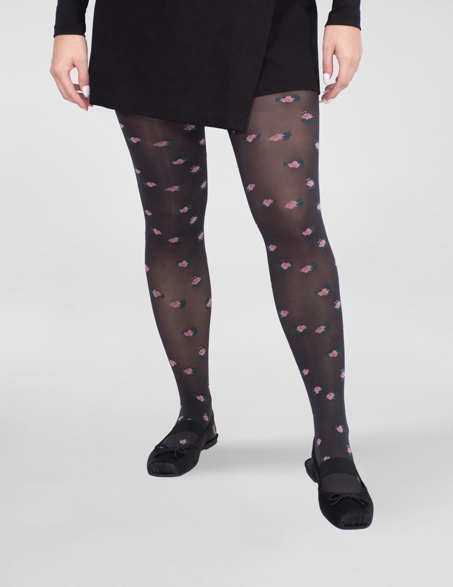 No Boundaries Ditsy Floral Print Tights, 1-Pair, Women’s