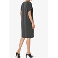 thumbnail image 4 of TheMogan Robe T-Shirt à Manches Courtes Col en V avec Poche pour Femmes Grande Taille, 4 of 6