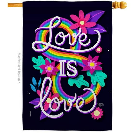 Breeze Decor H115219-BO Love is Support Pride 28 x 40 in. Double-Sided Decorative Vertical House Flags for Decoration Banner Garden Yard Gift