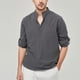 thumbnail image 2 of Camisa informal para hombre: color liso, imitación algodón y lino, manga larga, algodón, para todas las estaciones, tallas S-XXXL (contorno de pecho 110-135 cm), 2 of 4