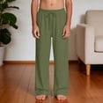 thumbnail image 6 of UQJfacai Boys Linen Pants Kids Baggy Summer Beach Yoga Pants Loose Fit Elastic Waist Drawstring Casual Trousers with Pockets 4-14 Years, 6 of 9