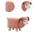 thumbnail image 6 of yotijay Animal Footstool Cartoon Footrest Ottoman for Living Rooms Entryway Playroom Pink, 6 of 9