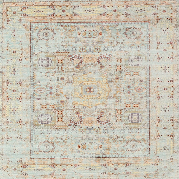 Ahgly Company Indoor Square Traditional Light French Beige Brown Oriental Area Rugs, 8' Square