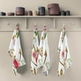thumbnail image 2 of Watercolor Rose Anchor Kitchen Dish Towels Set of 1, Boho Peony Vintage Washable Tea Towels Dishcloths Lint-Free 18x28 Inch Fast Drying for Kitchen Restaurant Bar Clean, 2 of 7