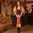 thumbnail image 4 of Medieval Costume Women, Renaissance Costume Women, Cosplay Dress, Women's Medieval Renaissance Costume Cosplay Over Dress Halloween Vampire Bride Costumes Dress for Women, Yellow M, 4 of 7