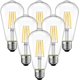 thumbnail image 1 of piezas de bombillas LED Edison de filamento E27 ST64 con forma de gota de agua, transparente, de vidrio marrón, estilo retro americano, ahorro de energía, lámpara de filamento de tungsteno, E27, 4 W, 1 of 4