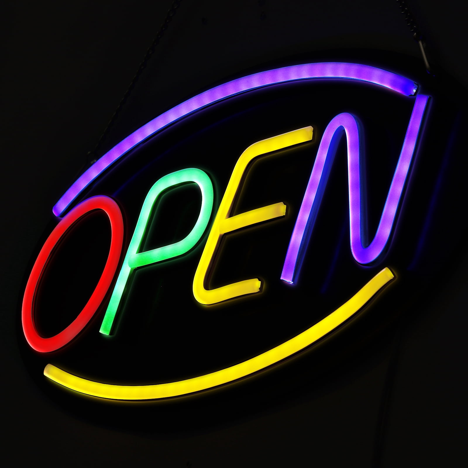 Open Sign, Bright High Visibility Advertising Board Electronic Display Sign Flashing Light for Business Wall Window Shop Bar Hotel