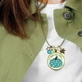 thumbnail image 6 of Happy Fall Y'All Necklace Teal Pumpkin Stars Autumn Gutsy Goodness Female Adult Bronze Metal Jewelry, 6 of 7