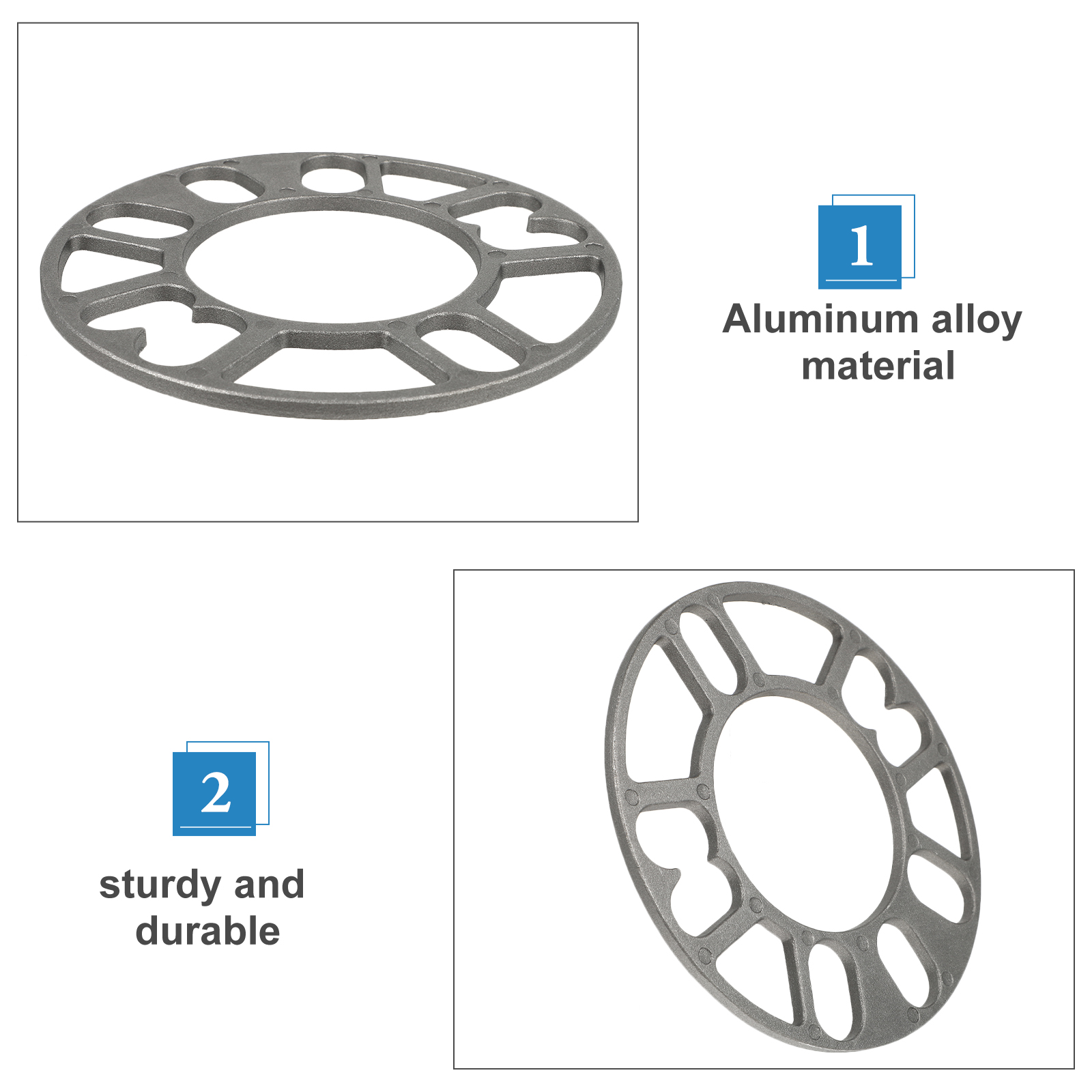 4 Entretoises De Roue Universelles 5 Mm En Aluminium - Diamètre Intérieur 78 Mm, Extérieur 150 Mm, Pour PCD 98-120 Mm, 4 Ou 5 Trous