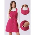 thumbnail image 2 of DARING DIVA Women's Tweed Square Neck A Line Pinafore Dresses XL Hot Pink, 2 of 6
