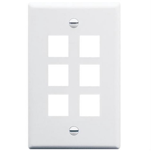 Placa frontal ICC sobredimensionada 6 puertos blanca
