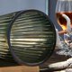 thumbnail image 2 of Florero cilíndrico de Vidrio Acanalado para decoración de centros de Mesa de Comedor de Granja, 2 of 4