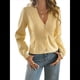 thumbnail image 1 of Suéter Cárdigan de Otoño para Mujer, Tendencia de Moda, Top de Larga, Chaqueta Informal, Suéter con Botones para Vacaciones. Amarillo L, 1 of 8