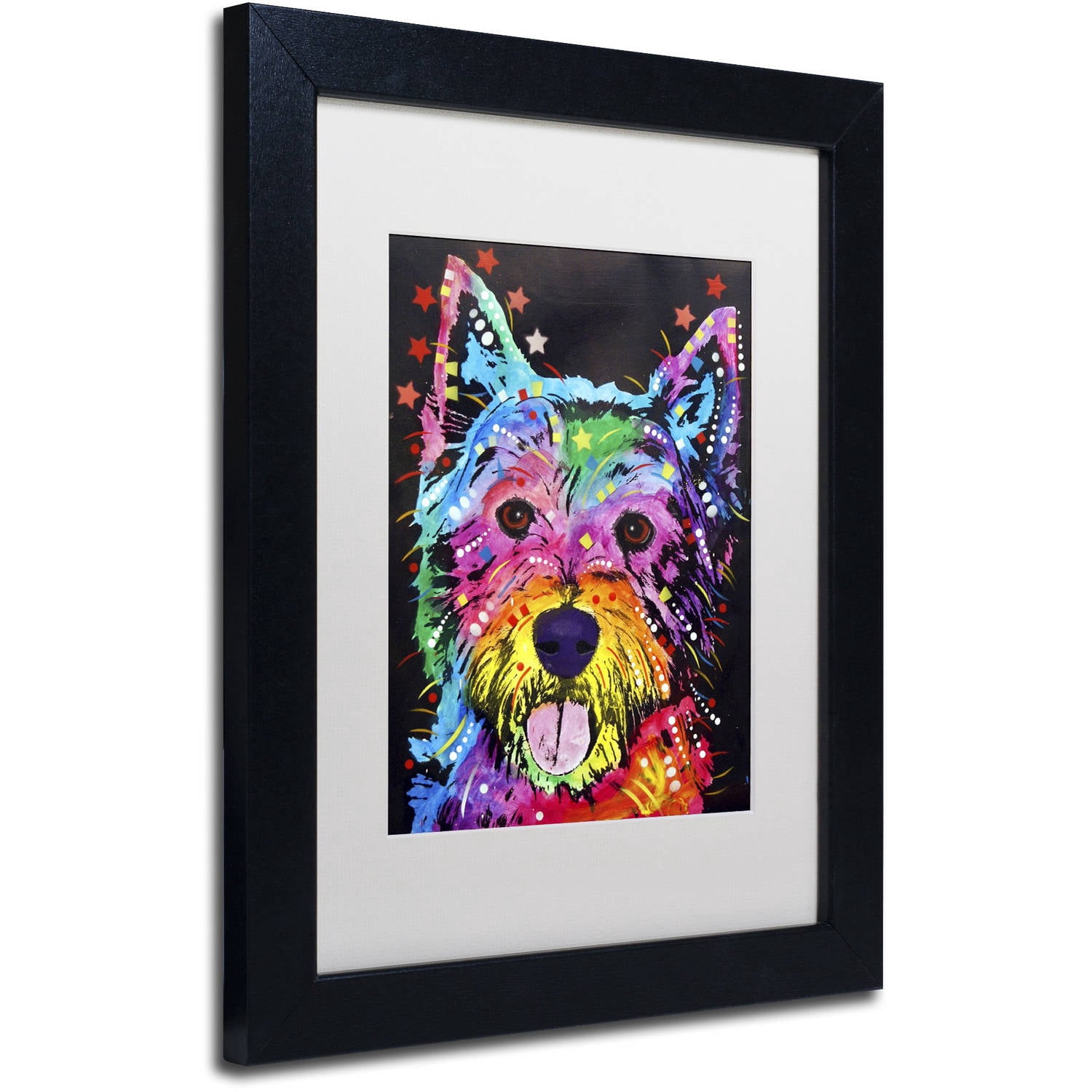 Trademark Fine Art "Westie" Canvas Art by Dean Russo, White Matte, Black Frame