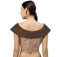 thumbnail image 3 of eloria Women's Blouse Boat Neck Filler Multicolor Sleeveless Top Color: Ivory & Brown | Size: 44, 3 of 5