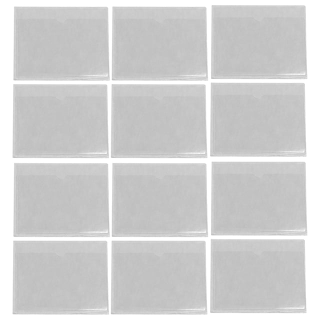 OUNONA 20Pcs Clear Adhesive Card Pouches Transparent PVC Sleeves Protecting Cards from Dust and Water