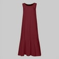 thumbnail image 3 of Celmia Women Casual Sleeveless Round Neck Ruffled Hem A Line Dress, 3 of 4
