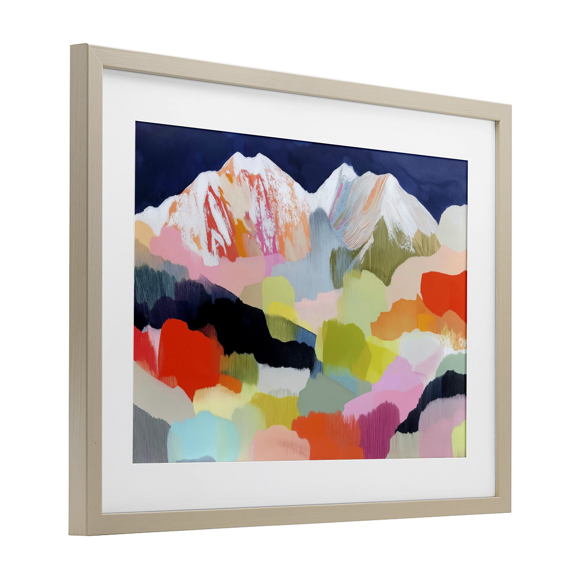 Stupell Industries Alpine Glow in Vibrant Mountains Birch Framed Print Under Glass, design by Chromatic Storm Studio