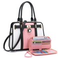 thumbnail image 1 of Set de bolso Qiyuer de piel sintética blanco/rosa para mujer, 1 of 6