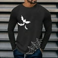 thumbnail image 2 of Baqcunre Tshirts Shirts For Men Halloween Men'S Bat Printed Long Sleeve T Shirt Fashion Comfortable Casual Polo Shirts For Men Tops For Men Black L, 2 of 4