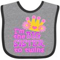 thumbnail image 3 of Inktastic I'm the Big Sister to Twins. Girls Baby Bib, 3 of 4