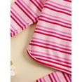 thumbnail image 6 of WIBACKER Toddler Baby Boy Girl Fall Outfit Ribbed Knit Tops Elastic Pants Set Cute 2pcs Stripe Winter Clothes, 6 of 7