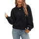 thumbnail image 1 of Suéter de Punto de Cuello Redondo para Mujer, Larga, con Lazo en la Espalda Negro XL, 1 of 10