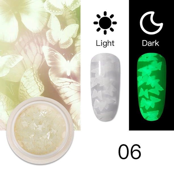 Buscador de Regalos Accesorios de Manicura Parche de Uñas Fino con Lentejuelas Luminosas Fluorescentes Japonesas onlyliua