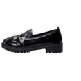 thumbnail image 2 of NexTorq Platform Loafers for Women,Chunky Loafers Women,Leather Comfortable Shoes,Lug Sole Metal Buckle Business Work Shoes, Black, 40, 2 of 5