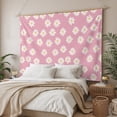 thumbnail image 3 of White Pink Daisy Large Tapestry for Bedroom Wall Hanging Tapestry, Spring Summer Floral Farmhouse Ceiling Backdrop Tapestries Poster Blanket Wall Decor for Teens Room Living Room Dorm 85" x 90", 3 of 8