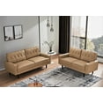 thumbnail image 2 of US Pride Furniture Acire Faux Leather Cushion Back 2Pcs Living Room Set, Camel, 2 of 6