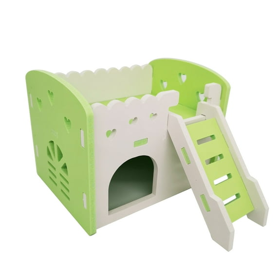 Hamster House, Hamster Hideout Exercise Toys Accessories with Funny Climbing Ladder, Luxury Two Layers Hut for Dwarf Hamster, Rat, Gerbil, Mouse