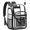 Black, variant on Clear Backpack with TSA Lock, Heavy Duty Transparent See Through Clear Bookbag for College, Work, Travel, Casual , Black