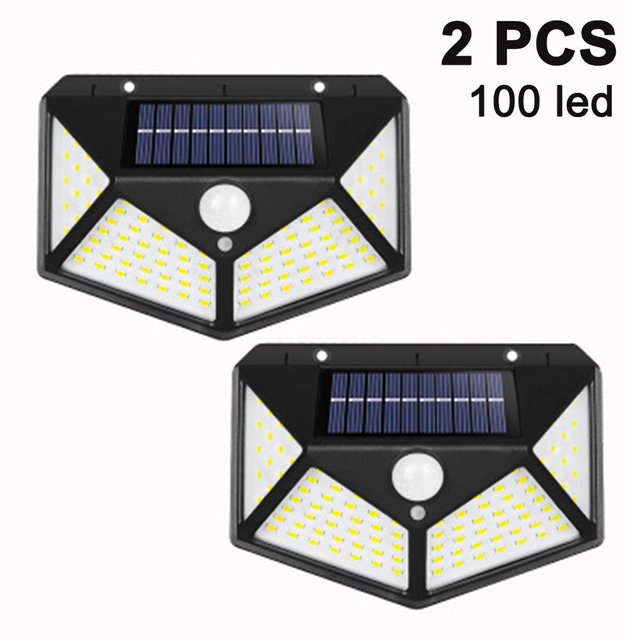 Luces solares para exteriores, luces de seguridad con sensor de movimiento, luces de inundación solares, luces exteriores impermeables con energía solar para patio trasero, cerca, terraza, patio,