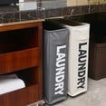 thumbnail image 4 of Topcobe 22" Rouleau Panier à Linge Mince pour Salle de Bain, Grand Étroit Panier à Linge Sale avec Roues, Bac d'Angle Étanche Rectangle avec Support Pliable, Noir, 4 of 8