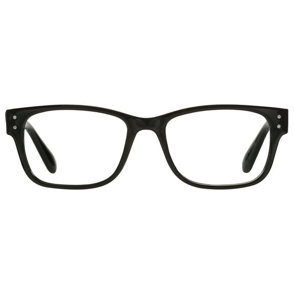 M  Mens Square Plastic Reading Glasses 1.25 Oliver in Classic Black